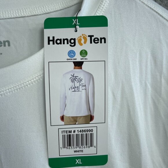 NEW Hang Ten Men's XL White Long Sleeve Shirt UPF 50+ Quick Dry - Picture 6 of 9